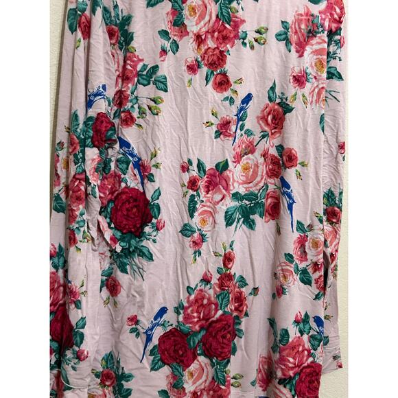 Soma Size Large Pink Floral Pajama Top Long Sleeve Cooling Rayon Button Front - Picture 9 of 10